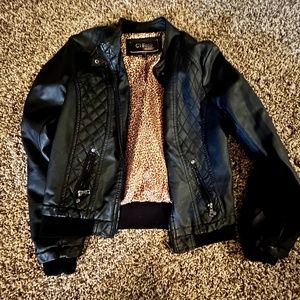 Black leather jacket